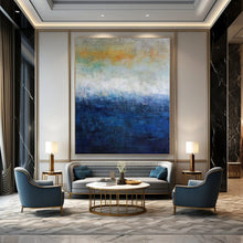 Load image into Gallery viewer, “Gradient Blue Abstract Landscape” - Color - Field Abstract Art on Canvas DKH1559
