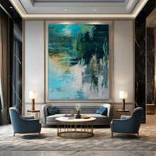 Load image into Gallery viewer, Turquoise &amp; Green Abstract Creation, Great for Coastal Home Office &amp; Artistic Lounge LargeART2286
