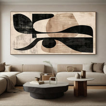Load image into Gallery viewer, Oversized Black &amp; Beige Geometric Abstract Art for Hotel Lobby &amp; Home Study LargeART0385

