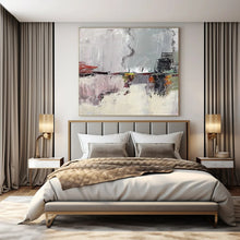 Load image into Gallery viewer, Gray, Red &amp; Colorful Abstract Urban Painting, Suited for City Loft &amp; Contemporary Café LargeART1459
