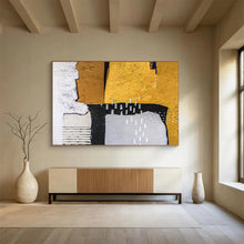Load image into Gallery viewer, Warm - Toned Abstract Painting on Canvas: Textured Geometric Abstraction DKH574
