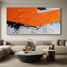 Load image into Gallery viewer, Oversized Orange and Black Dynamic Abstract Acrylic for Modern Dance Studio &amp; Edgy Home Bar LargeART0325
