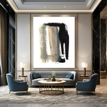 Load image into Gallery viewer, “Black &amp; Gray Strokes” - Bold black and gray brushstrokes on white DTP157
