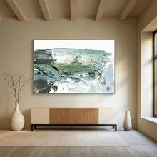 Load image into Gallery viewer, Green and Gray Abstract Fusion Abstract acrylic painting DLZ139
