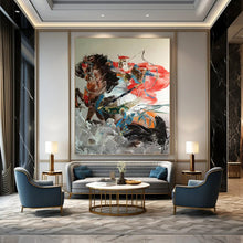 Load image into Gallery viewer, “Chinese Warrior on Horseback” - Oriental Figure Art on Canvas DKH1589
