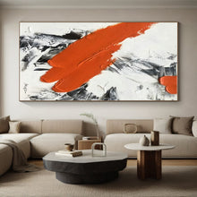 Load image into Gallery viewer, Orange, Gray, and White Impasto Acrylic Art - Perfect for Contemporary Gallery &amp; Vibrant Dining Room LargeART0617

