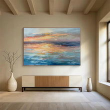 Load image into Gallery viewer, Dreamy Sunset Sea Abstract Painting for Coastal Cottage &amp; Relaxing Balcony DKH119
