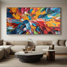 Load image into Gallery viewer, Grand Hand - painted Textured Color Burst Flower Acrylic Art for Eclectic - Style Dining Nooks LargeART0236
