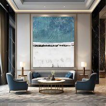 Load image into Gallery viewer, Blue - White Abstract Field Painting, Suited for Nature - Inspired Living Room &amp; Calm Study LargeART2025
