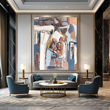 Load image into Gallery viewer, “City Shards” – Gray, Blue &amp; Brown Urban - inspired Abstract Acrylic Art DTP041
