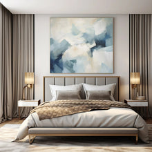 Load image into Gallery viewer, Cool Blue Geometric Abstract, Ideal for Minimalist Studio &amp; Modern Café LargeART1337
