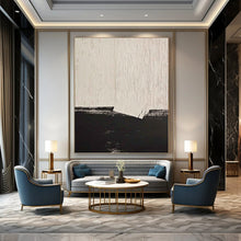Load image into Gallery viewer, “Black &amp; White Textured Minimalism” - Modern Abstract Art on Canvas DKH1503
