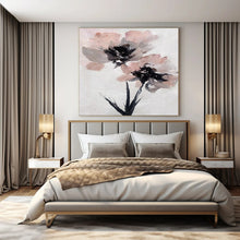 Load image into Gallery viewer, Pink &amp; Gray Floral Abstract Painting, Perfect for Feminine Bedroom &amp; Chic Boutique LargeART1428
