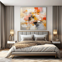 Load image into Gallery viewer, Warm Tones Abstract Cityscape Painting, Perfect for Industrial Loft &amp; Urban - Chic Bedroom LargeART1391
