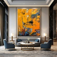 Load image into Gallery viewer, Bold Orange Abstract Expressionist Art, Ideal for Energetic Living Room &amp; Creative Studio LargeART1966
