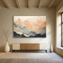 Load image into Gallery viewer, Hand - painted Gradient Mountain Silhouettes Acrylic Art for Zen - Inspired Home Offices LargeART1696
