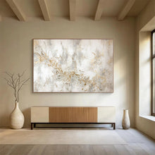 Load image into Gallery viewer, Hand - painted Generous - sized White and Gold Textured Art Acrylic Art for Luxury Living Spaces LargeART1772

