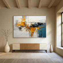 Load image into Gallery viewer, Hand - painted Large - Scale Modern Abstract Cityscape Acrylic Art for Urban - Inspired Lofts LargeART1753
