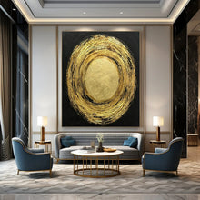 Load image into Gallery viewer, Gold &amp; Black Abstract Art, Great for Luxury Bedroom &amp; Opulent Lounge LargeART2330
