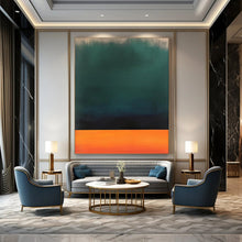Load image into Gallery viewer, Green &amp; Orange Abstract Gradient Painting, Perfect for Nature - Inspired Dining Room &amp; Earthy Study LargeART1950

