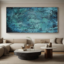 Load image into Gallery viewer, Large - Scale Turquoise Textured Abstract Art for Spa &amp; Coastal Home LargeART0464
