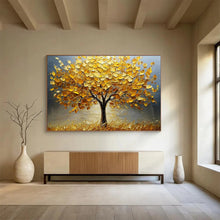 Load image into Gallery viewer, Hand - painted Substantial Golden Autumn Tree Acrylic Art for Cozy Family Rooms LargeART1767
