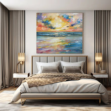 Load image into Gallery viewer, Impressionist Seaside Sunset Painting, Suited for Beach House Dining Room &amp; Coastal Bedroom LargeART1396
