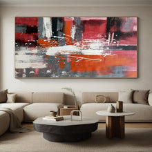 Load image into Gallery viewer, Oversized Bold Red and Gray Abstract Acrylic for Energetic Living Room &amp; Inspiring Home Gym LargeART0313

