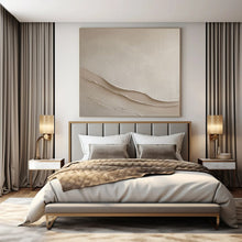 Load image into Gallery viewer, Beige Textured Waves Acrylic Art, Nice for Minimalist Bedroom &amp; Serene Office LargeART1068
