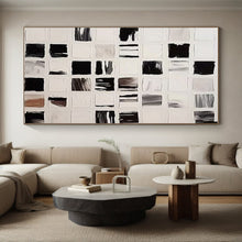 Load image into Gallery viewer, Monochrome Grid Abstract Art – Great for Industrial - Chic Loft &amp; Gallery - Style Hallway LargeART0676
