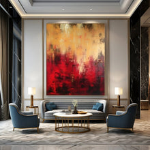 Load image into Gallery viewer, “Crimson Heatwave” – Red, Orange &amp; Black Abstract Acrylic with Fiery Textures DTP073
