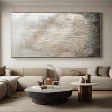 Load image into Gallery viewer, Beige Textured Abstraction Art for Minimalist Library &amp; Art Gallery LargeART0867
