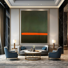 Load image into Gallery viewer, “Green and Orange Color - Block” - Minimalist Abstract Art on Canvas DKH1616

