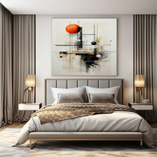 Load image into Gallery viewer, Geometric Abstract with Orange Sphere Abstract Canvas Painting, Perfect for Creative Studio &amp; Modern Art Gallery LargeART1213
