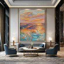 Load image into Gallery viewer, Vivid Sunset Sea Abstract Painting, Suited for Tropical - Themed Living Room &amp; Ocean - View Balcony LargeART1898
