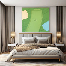 Load image into Gallery viewer, Green &amp; Color - Blocked Abstract Painting, Ideal for Modern Playroom &amp; Art - Filled Balcony LargeART1354
