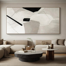 Load image into Gallery viewer, White - Black Geometric Shapes Acrylic Art - Suited for Scandinavian - style Home &amp; Artistic Bedroom LargeART0559

