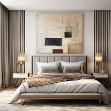 Load image into Gallery viewer, Oversized Hand - painted Neutral Tones Geometric Sketch Art for Minimalist Offices LargeART0159
