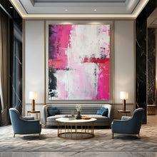 Load image into Gallery viewer, “Pink and White Abstract Splash” – Vibrant Abstract with Bold Pink and White DTP114
