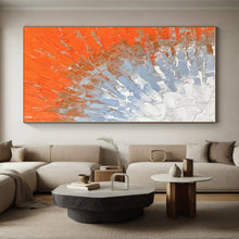 Load image into Gallery viewer, Oversized Orange - Blue Textured Abstract Acrylic Art for Dining Room &amp; Art Gallery LargeART0405
