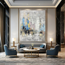 Load image into Gallery viewer, Urban Abstract in Gray &amp; Color – Mixed - Media Cityscape Inspired DTP248
