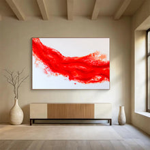 Load image into Gallery viewer, Bold Red Abstract Painting on Canvas DKH568
