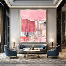 Load image into Gallery viewer, Pink &amp; Red Textured Abstract Painting, Perfect for Bohemian Bedroom &amp; Feminine Boutique LargeART1844
