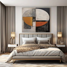 Load image into Gallery viewer, Circular Geometric Composition Abstract Canvas Painting, Ideal for Modern Dining Room &amp; Artistic Lounge LargeART1208
