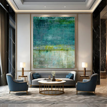 Load image into Gallery viewer, Teal &amp; Green Textured Abstract Art, Perfect for Coastal Bedroom &amp; Relaxing Spa LargeART2274

