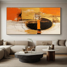 Load image into Gallery viewer, Orange - Black - White Geometry Art for Modern Office &amp; Bold Living Room LargeART0853
