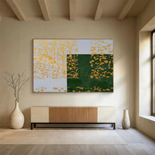 Load image into Gallery viewer, Geometric Abstract Painting with Yellow and Green for Modern Office &amp; Art - Loving Library DKH307
