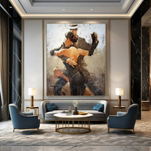Load image into Gallery viewer, “Tango Dancers in Earth Tones” - Impressionistic Dance Art on Canvas DKH1636
