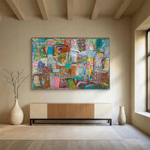 Load image into Gallery viewer, “Colorful Collage - like Abstract” - Mixed - Style Abstract Acrylic, Suits Creative Office and Art Gallery DLZ236
