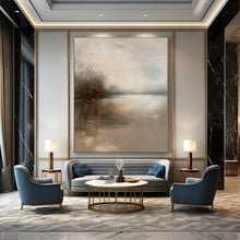 Load image into Gallery viewer, Neutral - Toned Misty Landscape Abstract Painting, Perfect for Minimalist Study &amp; Calming Spa LargeART1874

